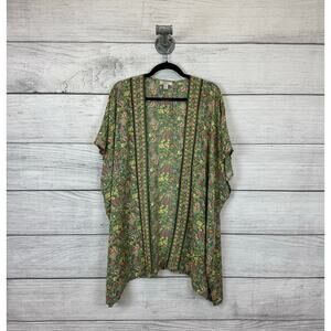 Loft Women's Spring Summer Green Floral Lightweight Kimono Size M/L